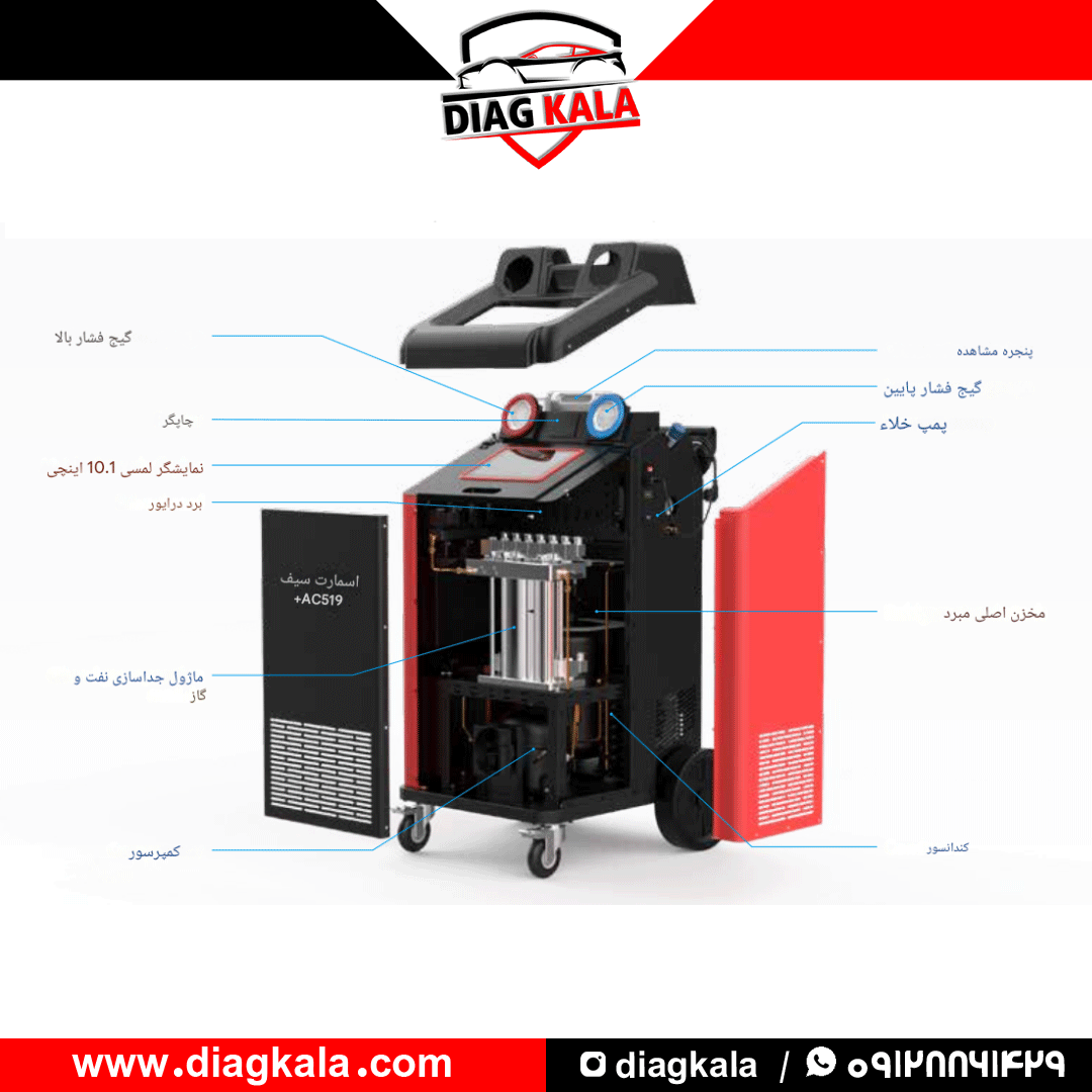 دستگاه شارژ گاز کولر Launch SmartSafe AC519 Plus