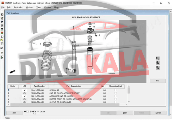 نرمافزار کاتالوگ الکترونیکی قطعات هوندا Honda EPC 2025/03