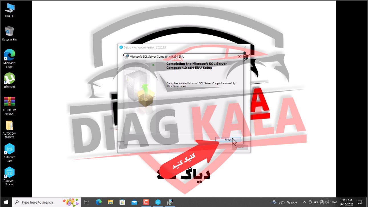 نصب پایگاه داده به پایان رسید روی Finish کلیک کنید تا به سراغ ادمه آموزش برویم